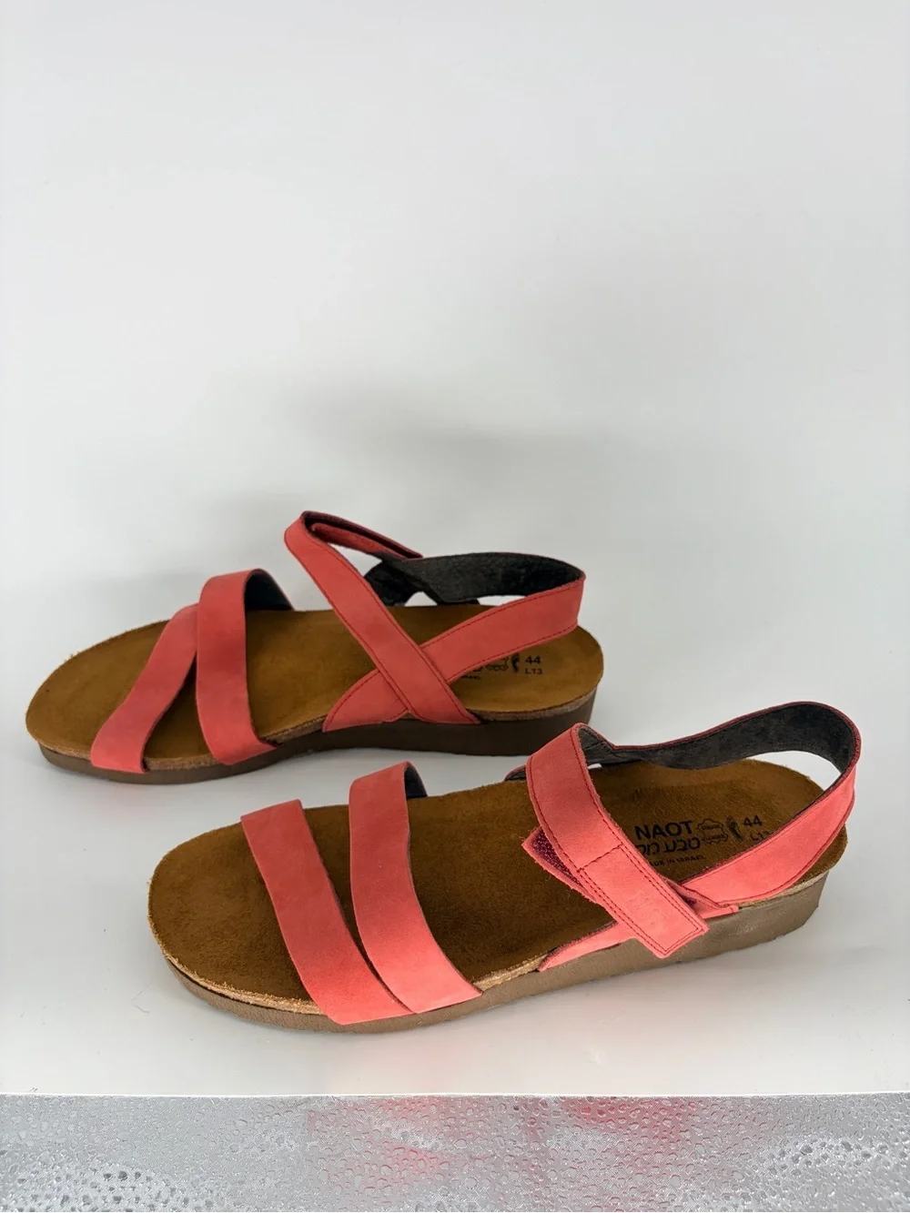 Naot Elegant Collection Kayla Brick Red Nubuck Genuine Leather Sandals Sz 13